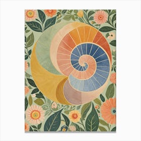 Floral Pastel Colour Wheel Spiral Canvas Print