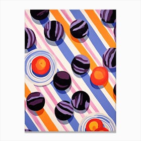 Plums Fruit Summer Illustration 2 Canvas Print