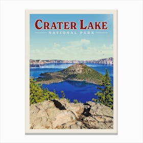 Crater Lake Travel Poster Canvas Print