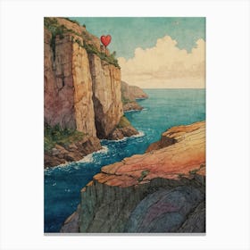 Heart On The Cliff 4 Canvas Print