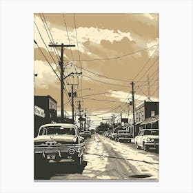 Duotone Illustration Sixth Street Austin Texas 1 Canvas Print