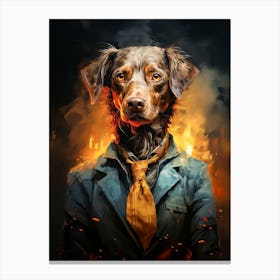 Dog In A Suit Canvas Print