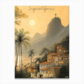 Rio De Janeiro, minimalist soft tones palette, watercolor poster Canvas Print