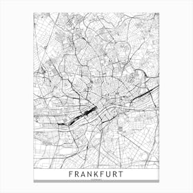 Frankfurt White Map Canvas Print