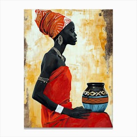 African Woman With a Jug Canvas Print