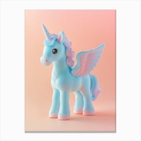 Toy Unicorn With Wings Pastel 2 Canvas Print