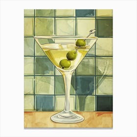 Martini Vintage Illustration 2 Canvas Print
