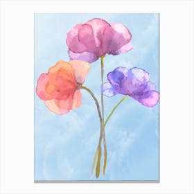 Watercolor Flowers Canvas Print