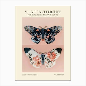 Velvet Butterflies Collection Textile Butterflies William Morris Style 5 Canvas Print