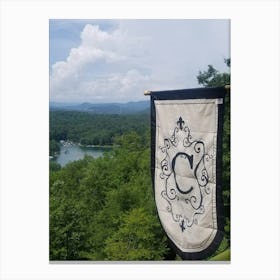 C over mountain lake Canvas Print