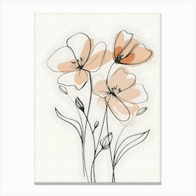 Minimalist Flower Line Art 1 Canvas Print