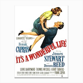 James Stewart Movie Poster, Its A Wonderful Life Canvas Print