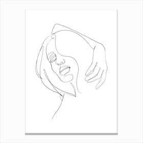 Continuous Line Drawing Of A Woman 2 Canvas Print