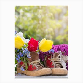 Shoes With Flowers Canvas Print