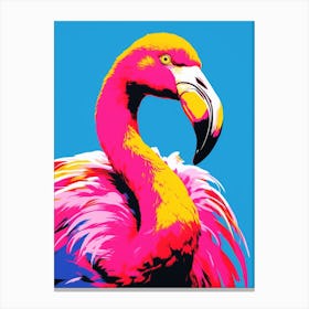 Andy Warhol Style Bird Flamingo 4 Canvas Print