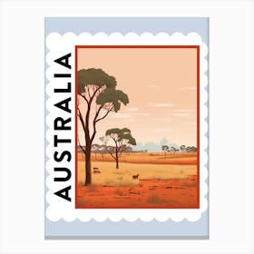 Australia 1 Travel Stamp Poster Canvas Print