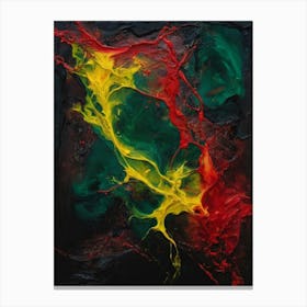 An Abstract Painting With Many Colors Of Paint Canvas Print