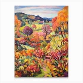 Autumn Gardens Painting Powis Castle Gardens United Kingdom 1 Canvas Print