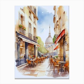 Paris Cafe Street Canvas Print