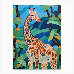 Maximalist Animal Painting Giraffe 3 Canvas Print
