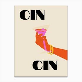 Cin Cin Retro Glamour Poster Canvas Print