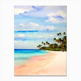 Bávaro Beach 5, Dominican Republic Watercolour Canvas Print