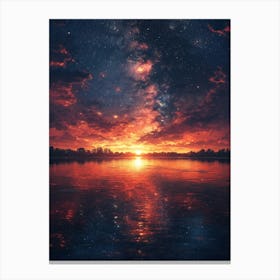 Sunset Over Water 12 Canvas Print