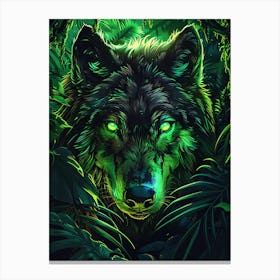 Wolf In The Jungle 11 Canvas Print