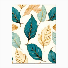 Seamless Pattern With Leaves 5 Canvas Print