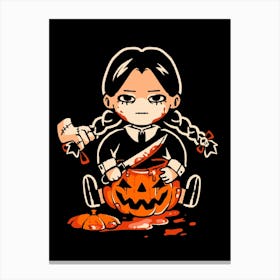 Pumpkin Death Trap - Dark Funny Goth Girl Halloween Gift Canvas Print