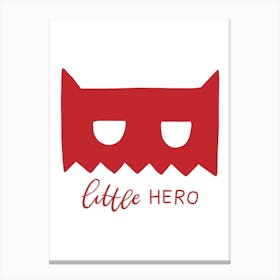 Little Hero Mask Red Super Scandi Canvas Print