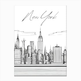 New York Skyline, Minimalistic City Canvas Print