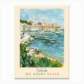My Happy Place Santander 6 Travel Poster Canvas Print