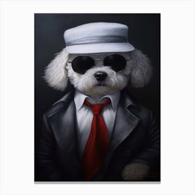 Gangster Dog Bichon Frise 2 Canvas Print