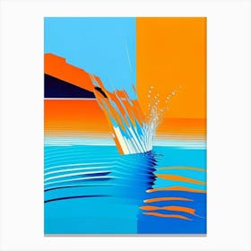 Splash In Lake Water Waterscape Modern 1 Canvas Print
