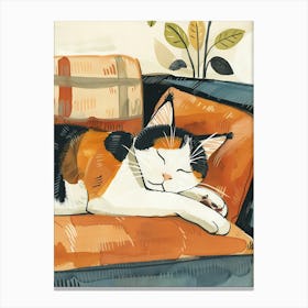 Cat Sleeping On The Couch 5 Canvas Print