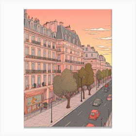 Paris France Travel Illustration 4 Canvas Print