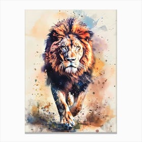 Lion Watercolor Painting Canvas Print