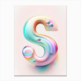 S, Alphabet Bubble Rainbow 2 Canvas Print