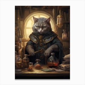 Medieval Alchemist Cat Canvas Print