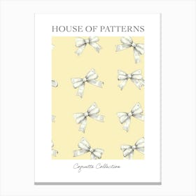 Yellow Coquette Bows 3 Pattern Poster Canvas Print