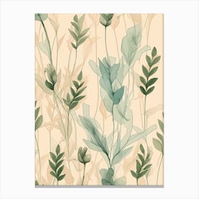 Green Botanic Pattern Canvas Print