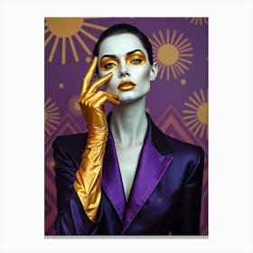 Woman In Purple And Gold Canvas Print