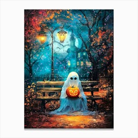 Ghost in Haunted Park Canvas Print