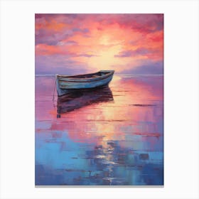 Boat At Sunset 1 Canvas Print