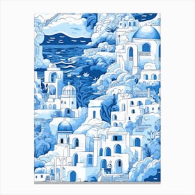 Santorini, Greece, Inspired Travel Pattern 3 Canvas Print