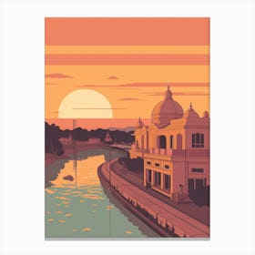 Prayagraj India  Travel Illustration 1 Canvas Print