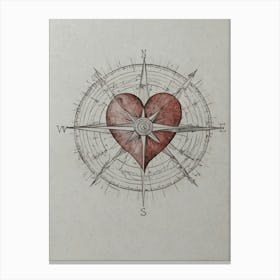 Heart Compass 2 Canvas Print