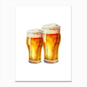 Two Glasses Of Beer. Las Vegas. Canvas Print