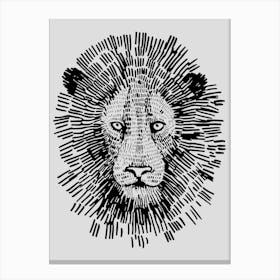 Abstract Bold Lion Face Illustration Canvas Print